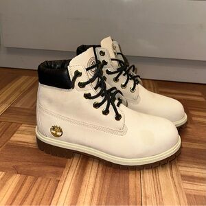 Timberland Cream and Black Boots